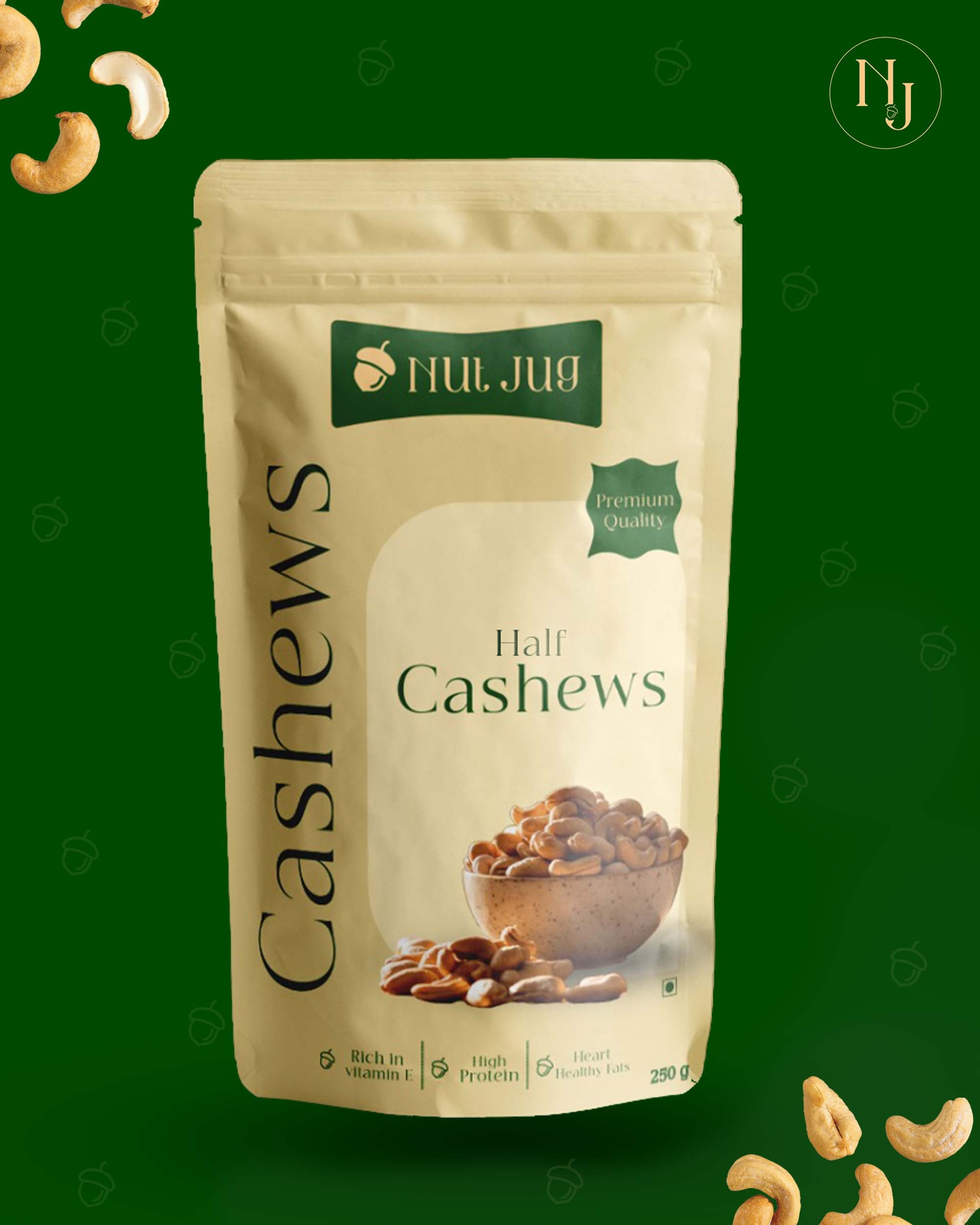NUTJUG Cashew half moon 250g