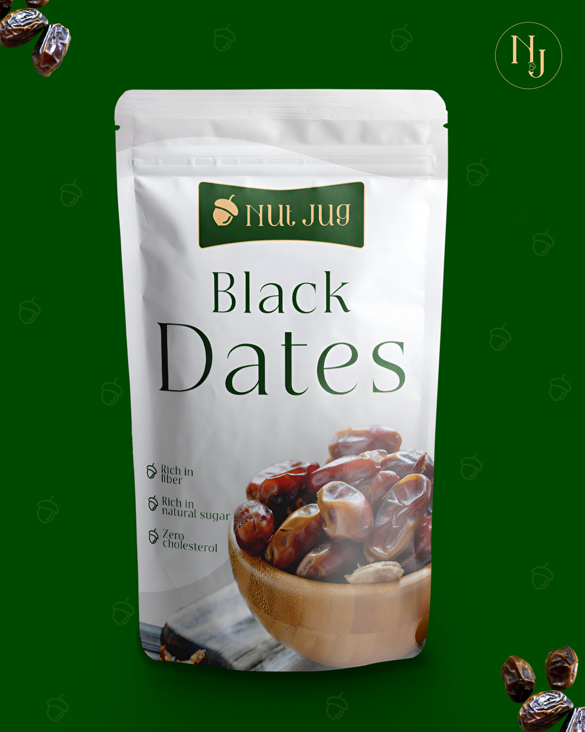 NUTJUG Black dates 250g