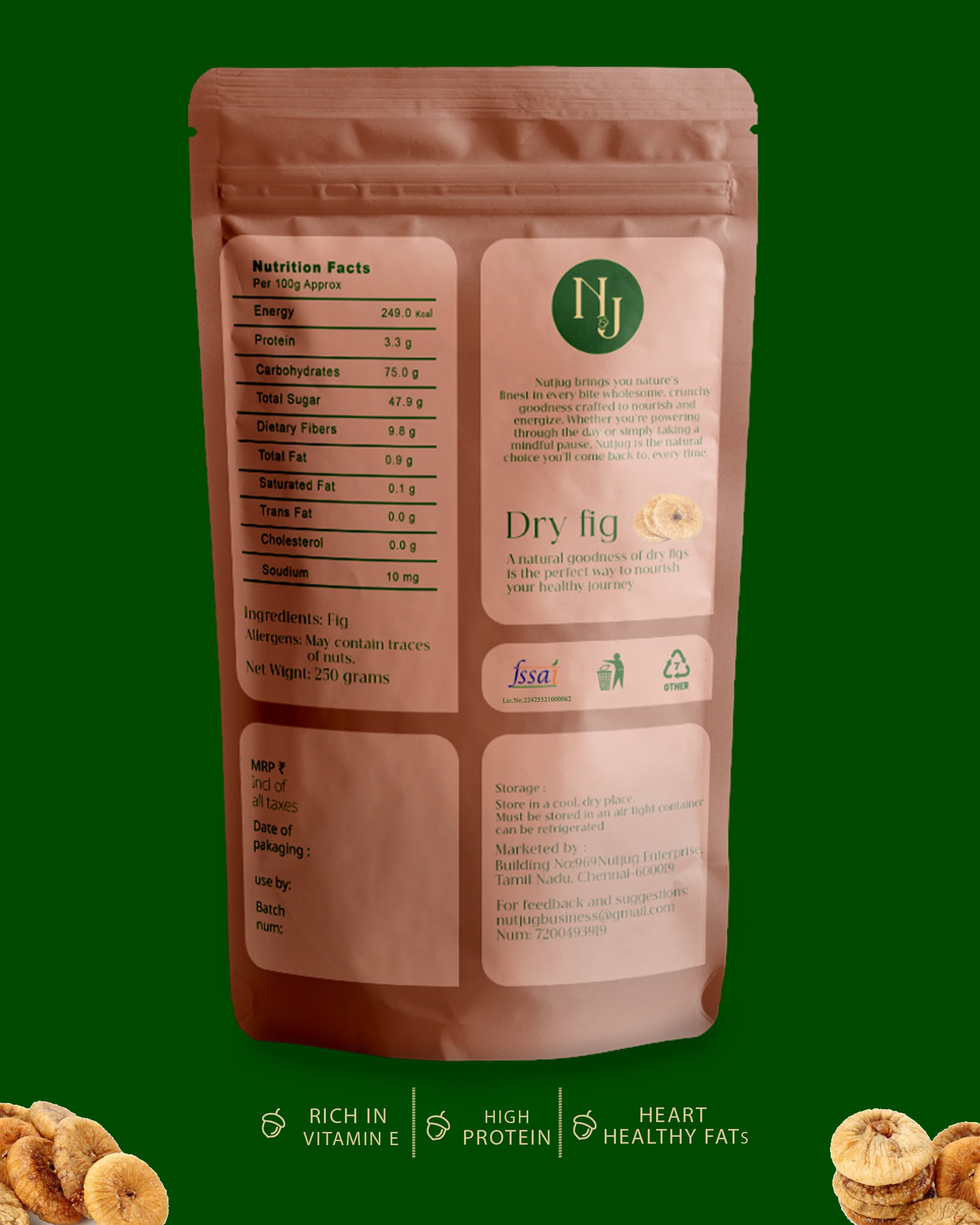 NUTJUG Dried fig 250g