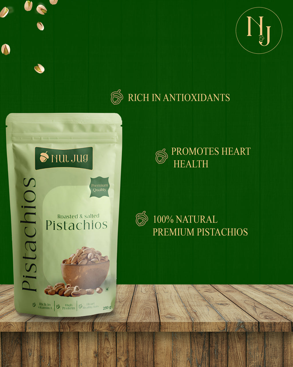 NUTJUG Pistachio roasted and salted 250g