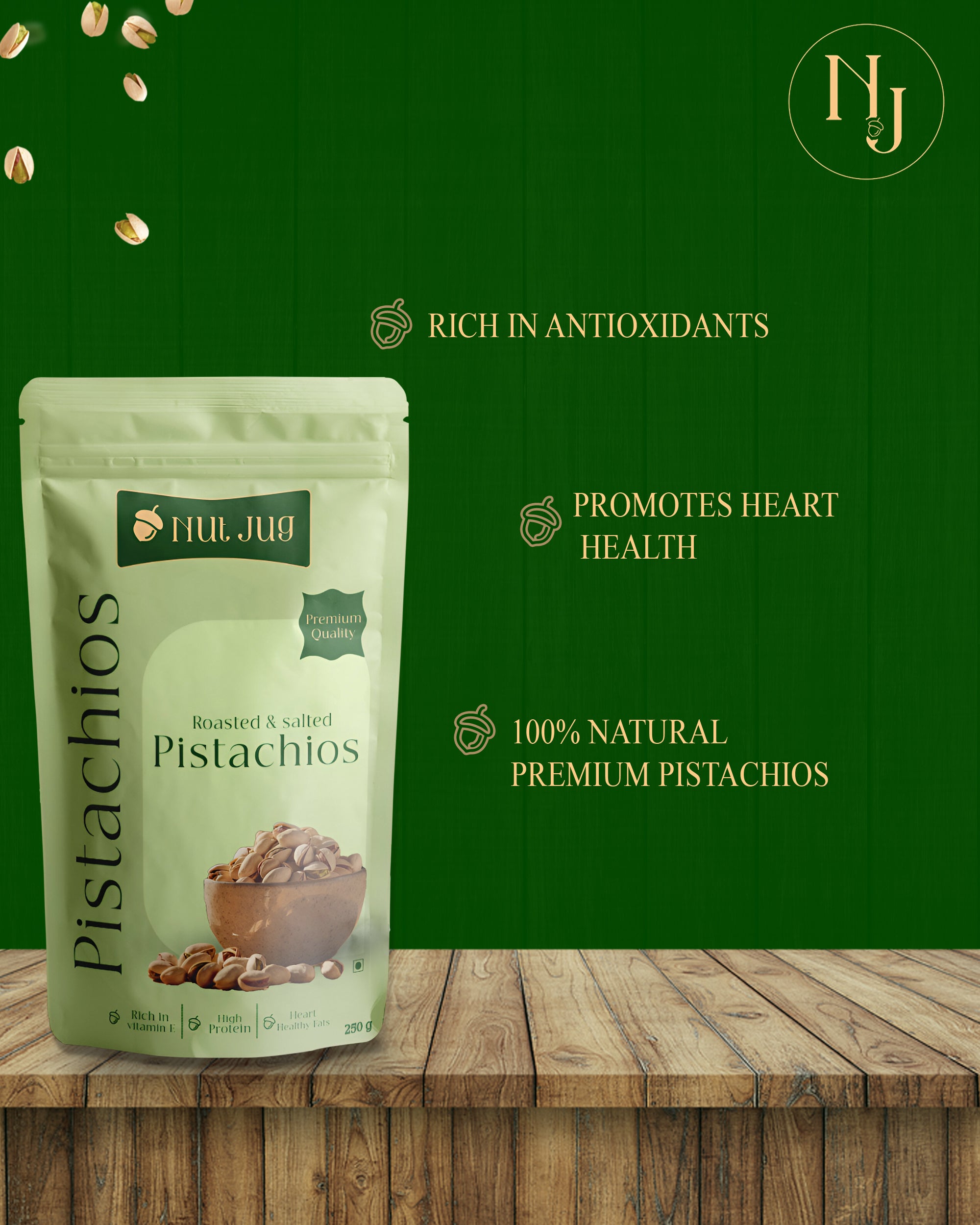 NUTJUG Pistachio roasted and salted 250g