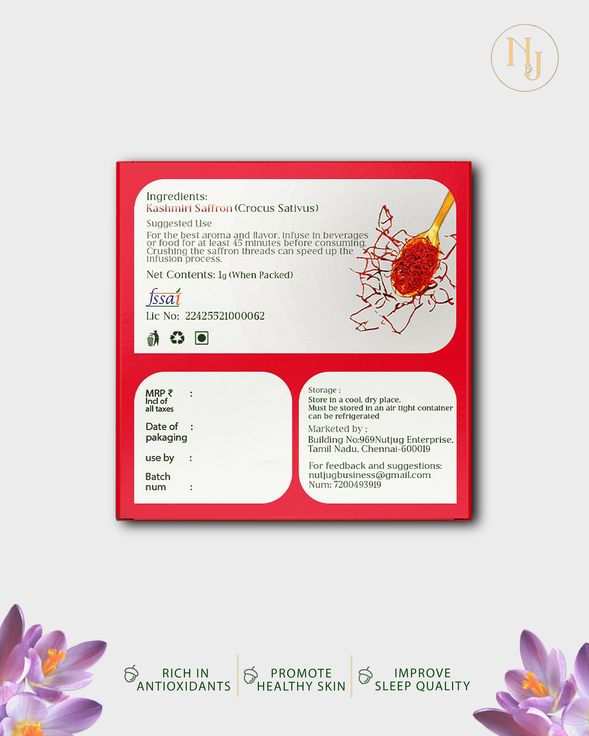 NUTJUG Kashmiri saffron 1g