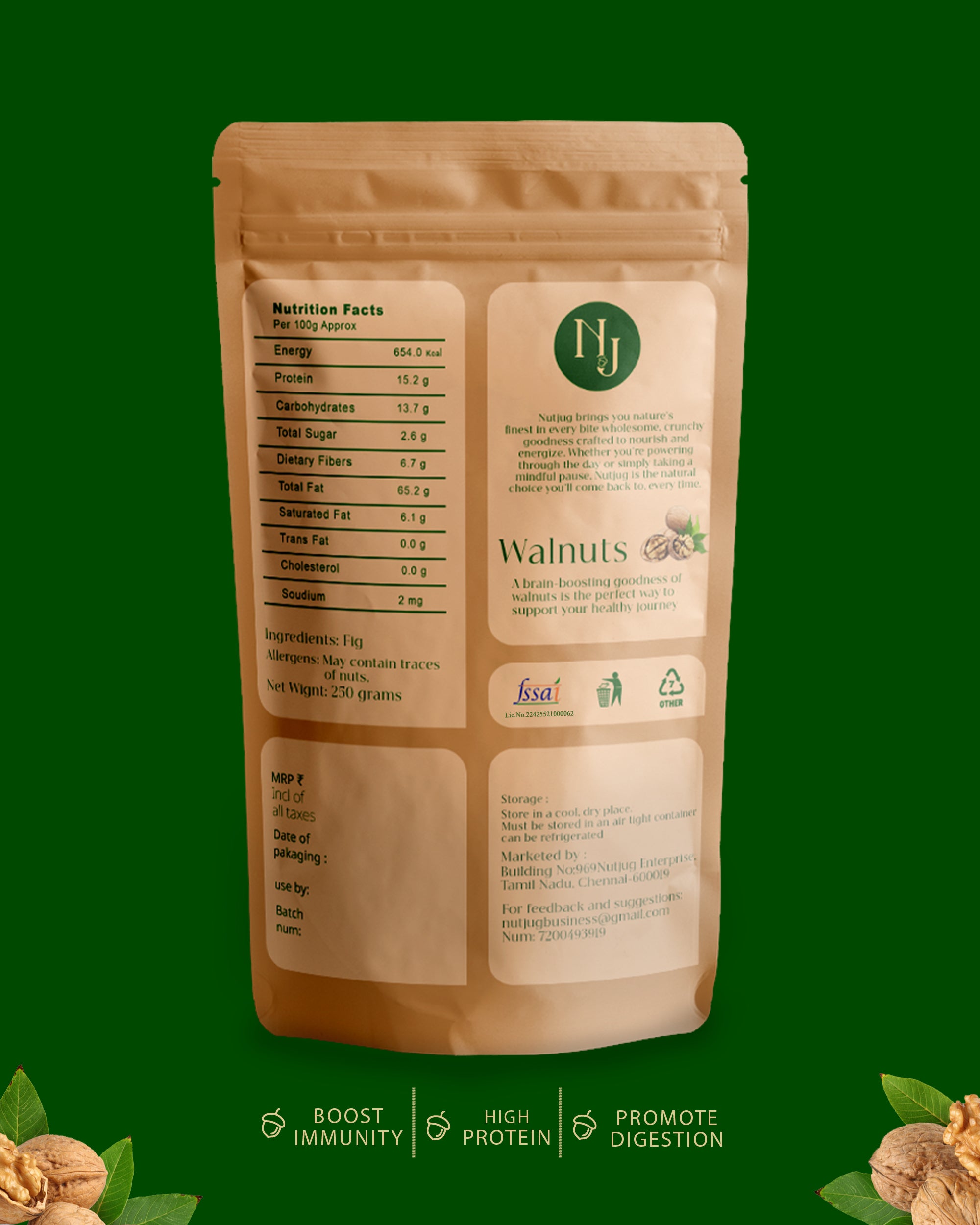 NUTJUG walnuts 250g